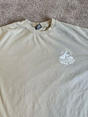 THANK GOD TAN Beige Men’s 2XL T -SHIRT JESUS T-SHIRT CHRISTIAN FAITH WEAR